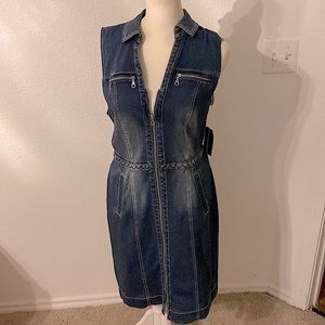NWT 12P Denim Zip-up Petite Dress
